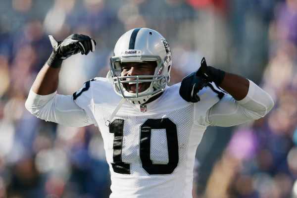 Derek Hagan, who played in 14 games with the Raiders last season, signed with the Bucs. (Rob Carr/Getty Images)